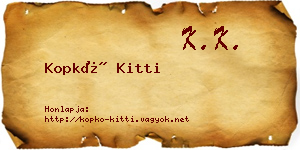 Kopkó Kitti névjegykártya